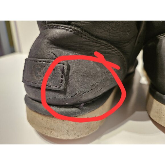 UGG RELLA Women's Black leather ANKLE SNOW boots Sz 10 us Sheepskin - Picture 7 of 10